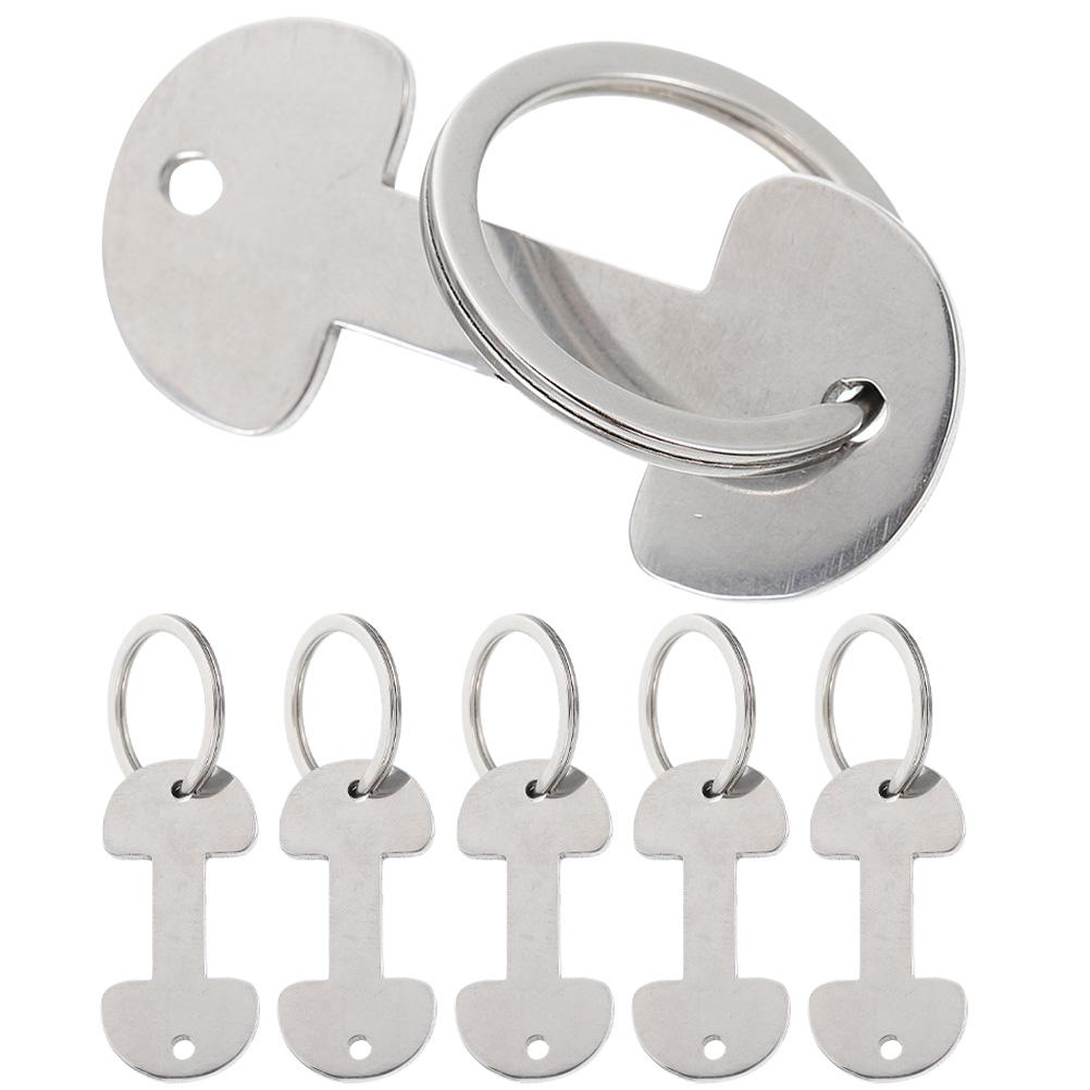 8pcs Key Ring Metal Shopping Trolley Tokens Convenient Trolley Tokens Trolley Tokens Keyring Shopping Cart Token Solver