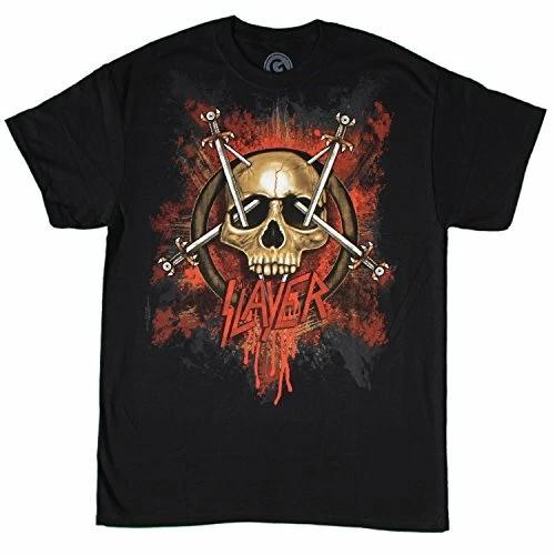Slayer Blood Logo Swords & Skull Mens Cotton T-Shirt 2XL