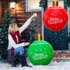 24 Inch PVC Inflatable Christmas Ball Giant Luminous Christmas Ball Large Outdoor Decorated Ball New Years Christmas Ornaments