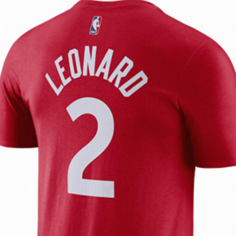 Nike City Edition Dri-Fit Short Sleeve T-Shirt Toronto Raptors Leonard No. 2 Men Tops Red AO0949-659