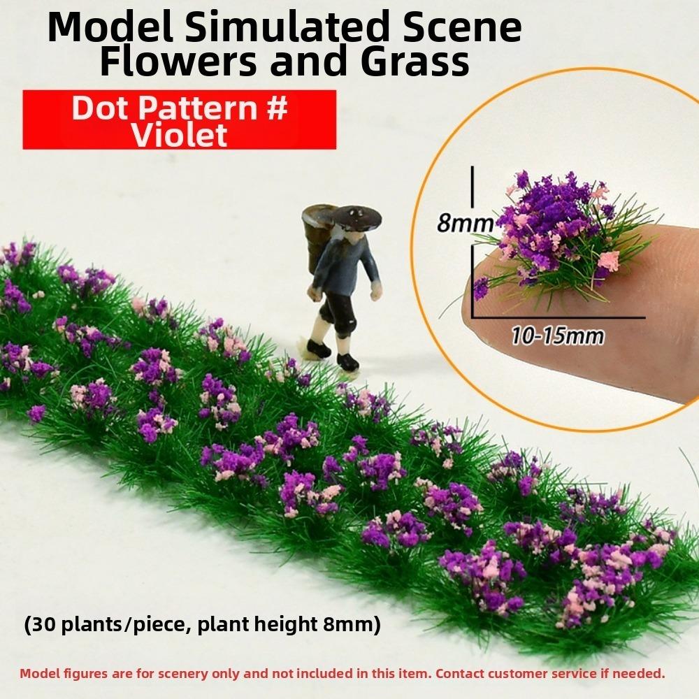 30pcs/set Plastic Simulated Flower Clusters 10~15mm*8mm Landscape Wargame Grass Tufts