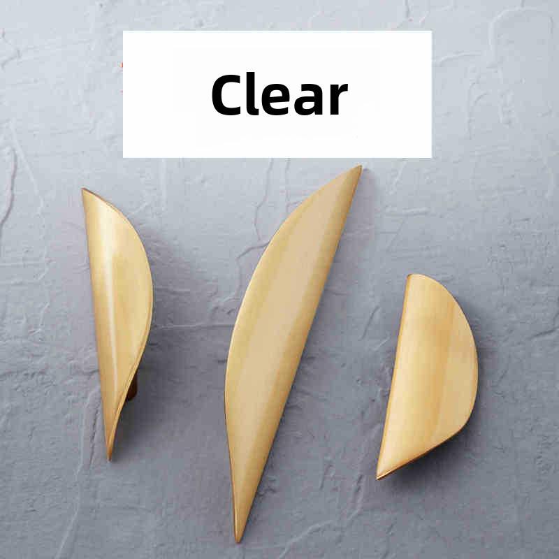 Nordic Crescent Copper Cabinet Handle - Modern Black & Gold Drawer Pull