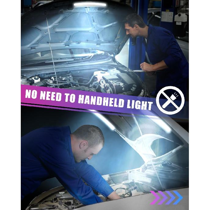 Under Hood Light Under Hood Led Light Kit for Car Engine Bay Led Light Kit Car Hood Work Lights Pection Lights with Automatic On/Off, Universal Fits