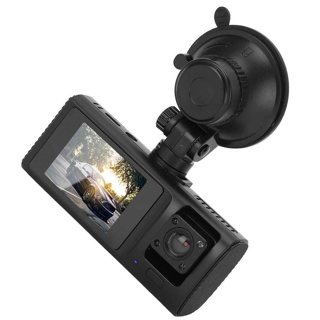 3kanálová autokamera 1080P Noční vidění 3 objektivy Přední a zadní Vnitřní kamera Parkovací monitorovací smyčka