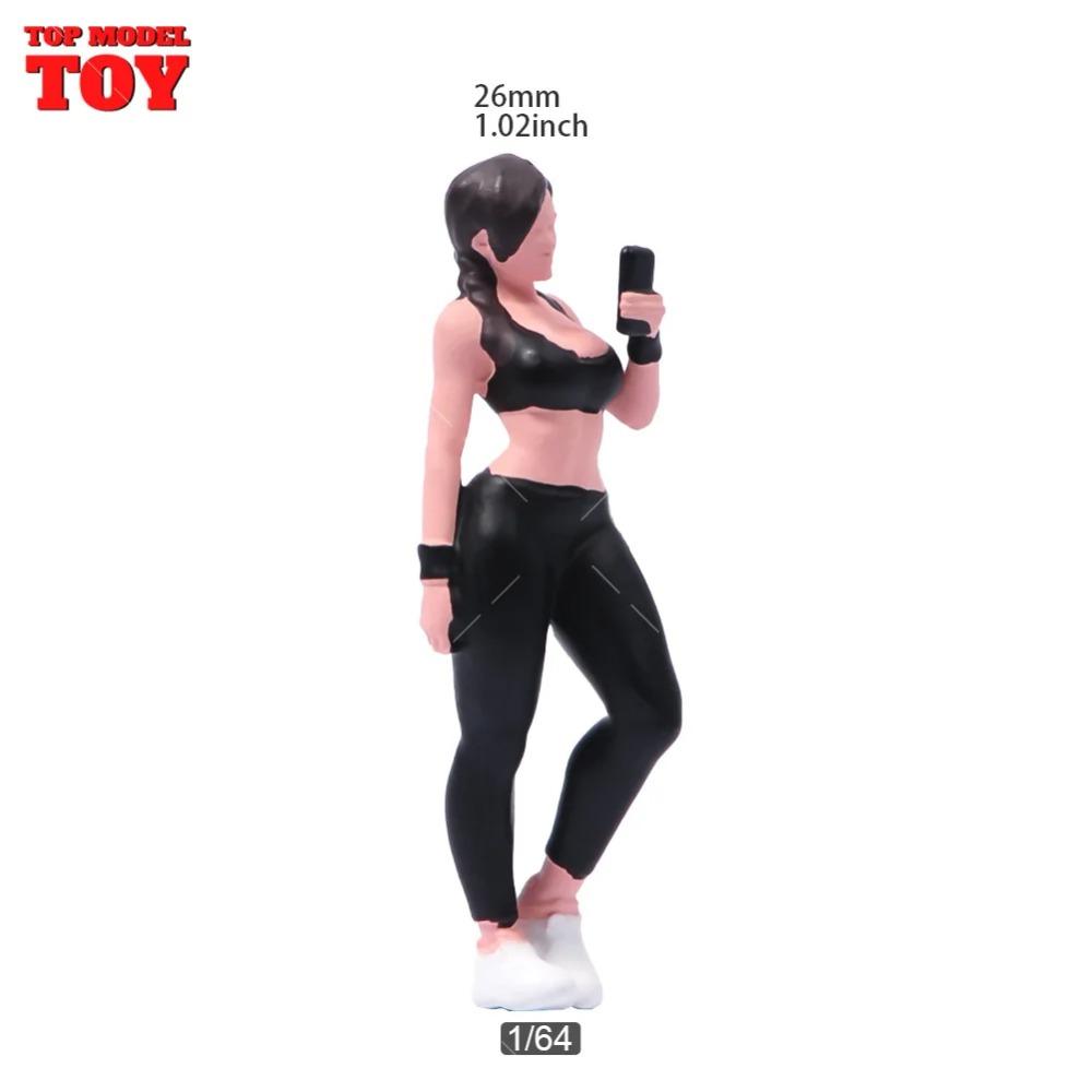 Painted Miniatures 1/64 Scale Beauty Handsome Boy Policeman Girls Male Female Scene Figure Model For Car Vehicles Decorate