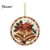 Office Holiday Decorations Christmas Acrylic Hanging Ornament, 2D Flat Double Side Printed Ornaments Santa Snowman Pendant for Tree Window,