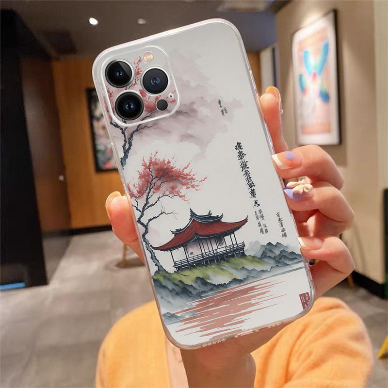 Chinese Art Landscape Painting Phone Case For iphone 17 Pro Max Air 16 15 14 13 Pro Max 15 16 Pro 15Plus