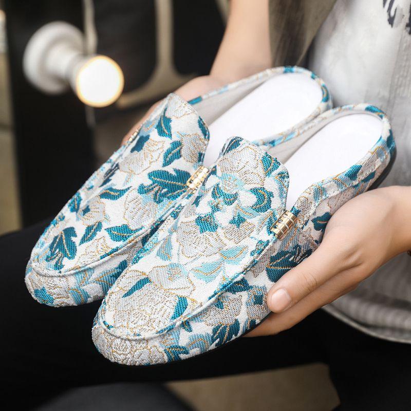 2025 Men's Shoes Breathable Bean Shoes Men's Trend One Step Stepping Old Beijing Cloth Shoes Driving Casual Shoes Lazy