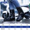 White Shoe Rain Cover Waterproof Overshoes Men Women High Top Reusable Boot Shoe Cover Button Up Water Shoes Protector Galoshes