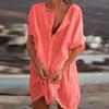 Cotton Women's Vintage Dress White Oversize Casual Beach Mini Dresses 2025 Summer Maxi Dress Robe De Soirée Orange Vestidos