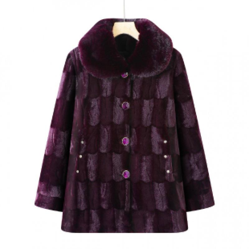 Winter velvet jacket imitation fur coat women's mink cotton-padded jacket to keep warm