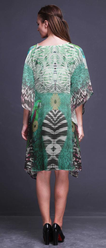 Phagun Damen Kaftan Urlaubs-Loungewear Midi-Kleid Strandüberwurf-4X-5X