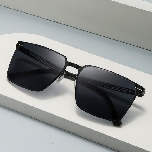 Men's sunglasses, fashionable metal square sunglasses for fishing while driving