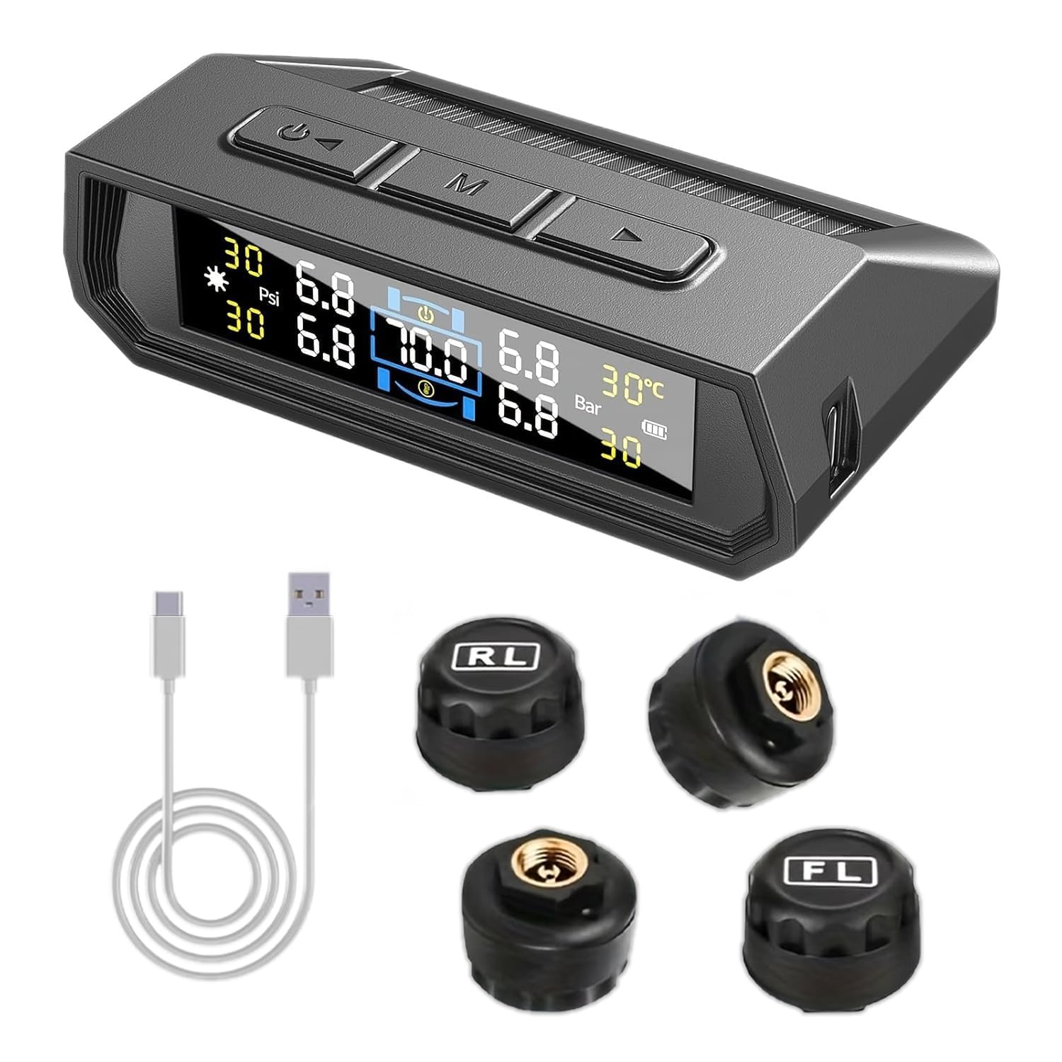 

Stynxro Tire Pressure Monitoring System (TPMS) - Vehicle Pressure Sensor with Vibration Detection, Real-time Pressure and Temperature Monitoring, Sola