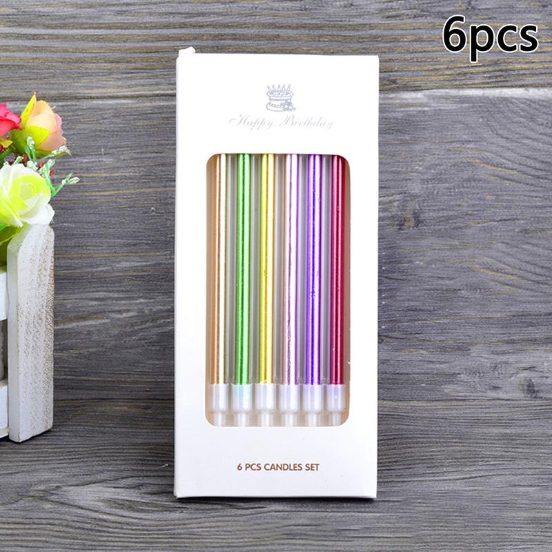Color Candles 6/8pcs/box Wedding Party Birthday Cake Candles Decoration Party Supplies For Children Kids