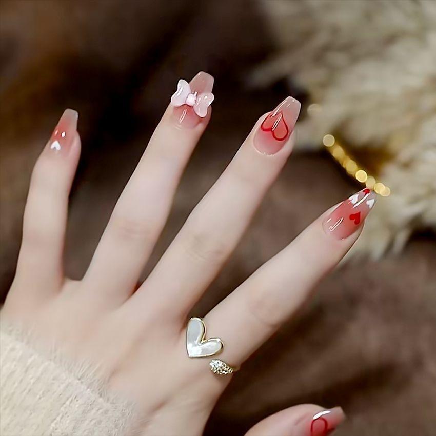 Handmade Wear Nail Fashion Cute Threedimensional Bow Exquisite Nail Patch Style