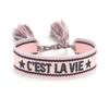 Handmade European Style Embroidered Love Bracelet with Tassels for Girls