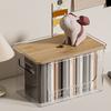 Dispenser per Sacchi della Spazzatura Portasacchi Impilabile con Coperchio in Bambù Organizzatore Trasparente in Plastica per Sacchi della Spazzatura per Cucina Lavanderia Dispensa Sotto il Lavello