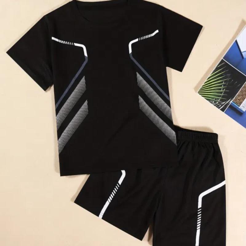 

Летняя футболка с 3D принтом для мальчиков и девочек от 3 до 14 лет, топ с короткими рукавами + шорты, модный повседневный детский комплект романа 140CM