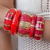 Creative Exaggerated Retro Geometric Chunky Red Resin Bracelet Decoration Irregular Waves Bangle For Women Jewelry