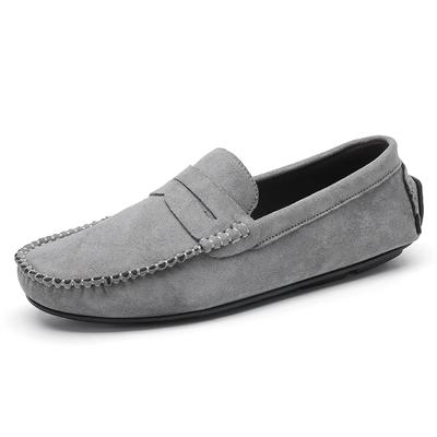 Men Casual Shoes Luxury Brand Mens Suede Loafers Moccasins Breathable Slip On Black Rubber Non-slip Driving Shoes Size 45