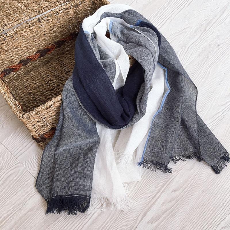 Cotton and Linen Dual Color Spring and Summer Women's Fresh and Elegant Style Scarf