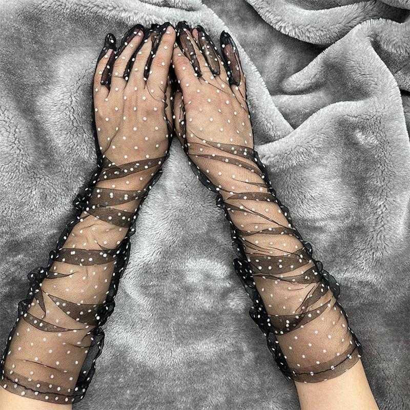 Sunscreen Gloves Summer Thin Mesh Gloves Cycling Driving Touch Screen Lace Gloves