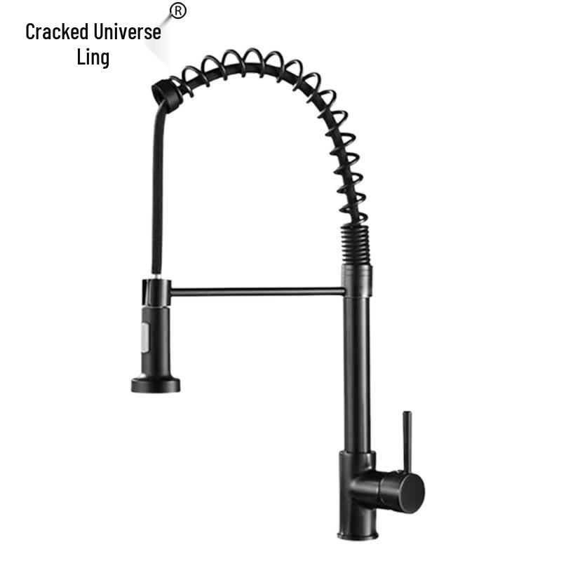 Lieyuling 304 Stainless Steel Pull-Out Spring Kitchen Faucet PHC012B
