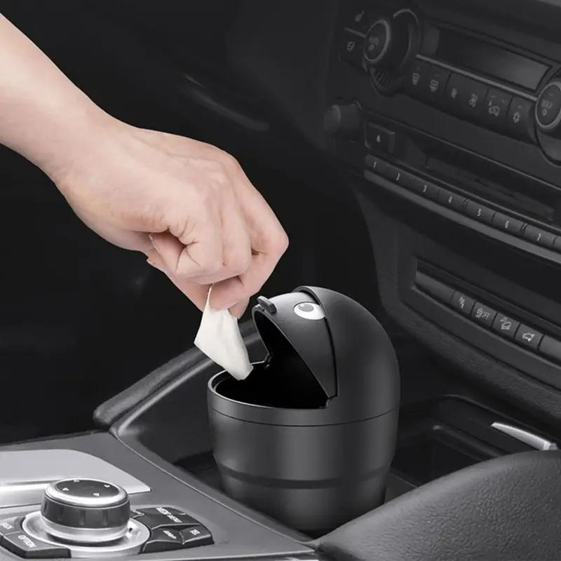 Swing-Lid Car Trash Can, Leakproof & Spill-Proof with One-Hand Opening, for Cars, SUVs and Trucks