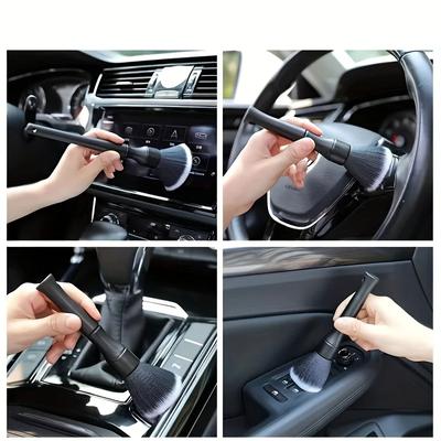 Perie pentru detalii auto Perie pentru detalii interioare super moale cu peri sintetici Accesorii perie pentru praf pentru bordul de bord auto