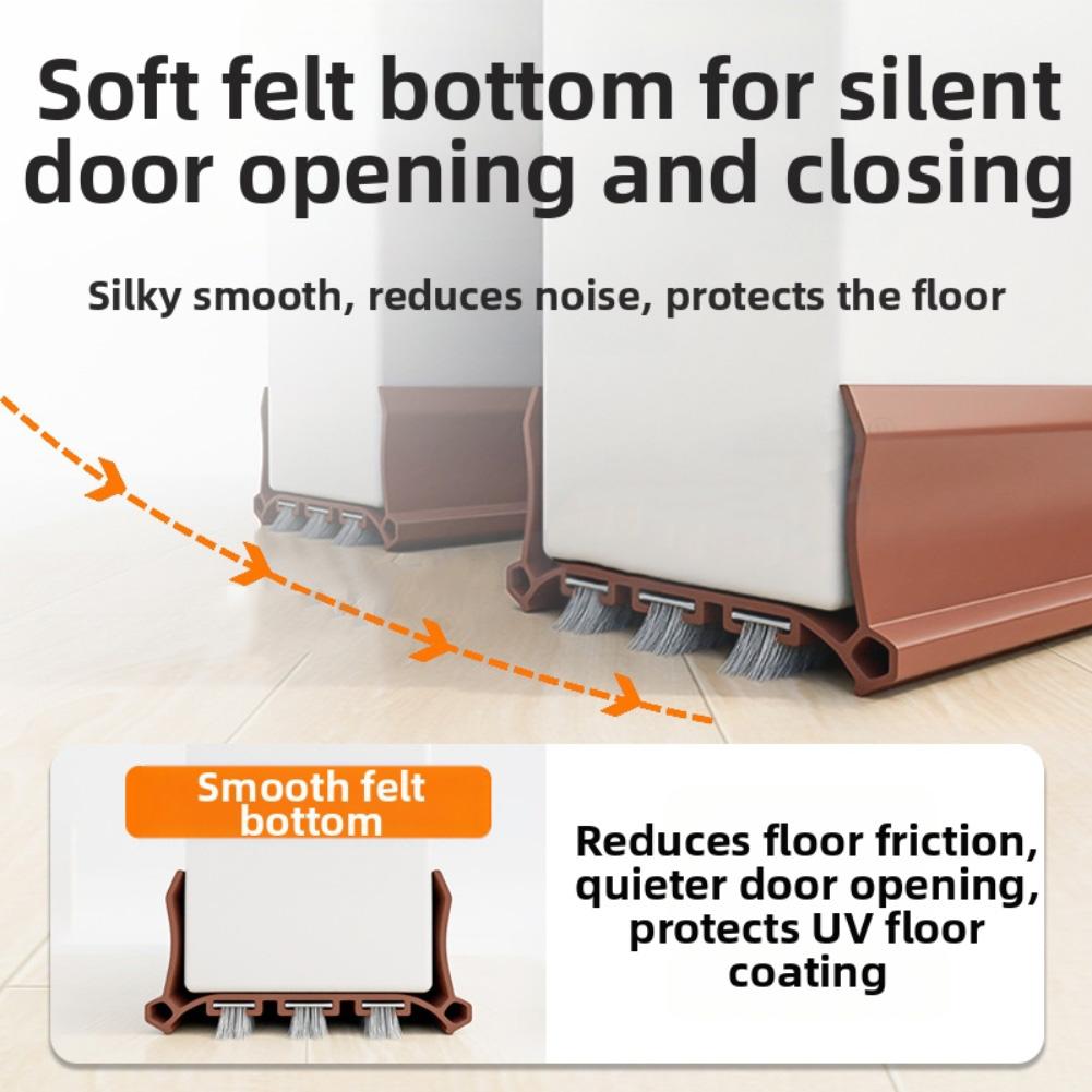 Advanced Adjustable Door Bottom Seal Strip with Dual Soundproof Chambers for Noise Reduction and Strong Protection