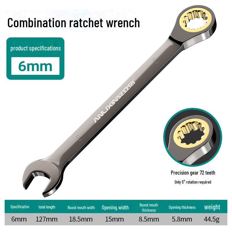 Hochleistungs-Autoreparatur-Ratschenschlüssel mit 72 Zähnen aus Chrom-Vanadium