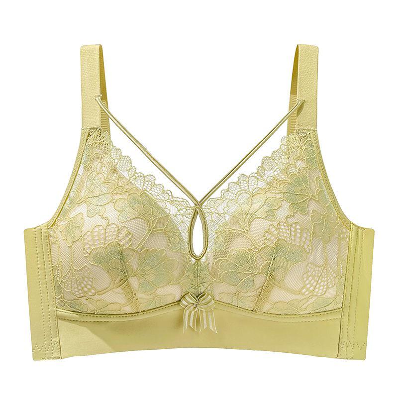 

Кружевной беспроводной бюстгальтер с регулируемой поддержкой для женщин, стиль 757 2XL=90BC золотой