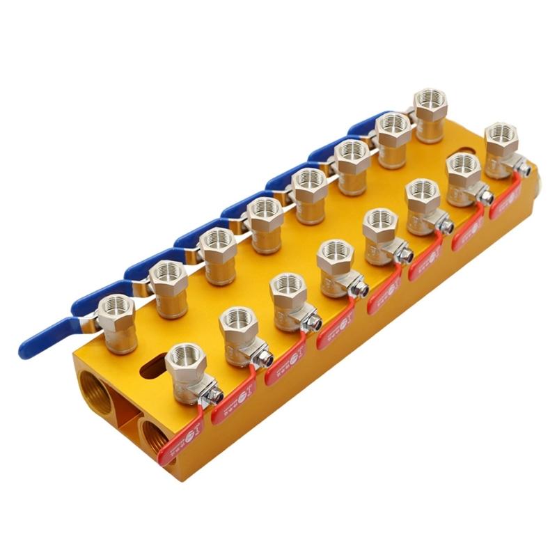 Multiports Water Manifold Aluminum Water Flows Controller 4/5/6/8In 4/5/6/8Out Handle For Injection Molding Equipment