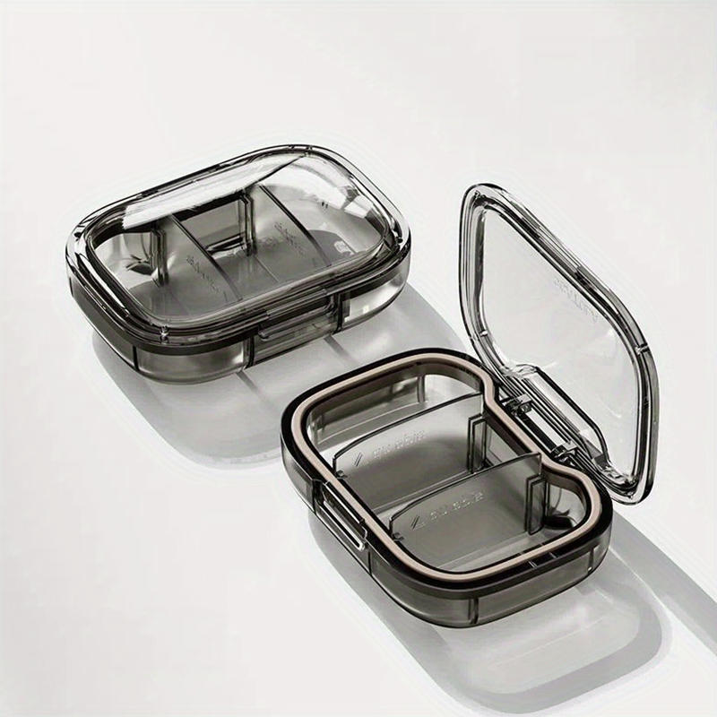 Portable Medication Dispenser Box for Three Daily Doses of Pills and Tablets Waterproof Medicine Case Pill Box