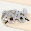 2026 Number Glasses Happy New Year Glasses Diamond Glitter Eyeglasses Xmas Party Decoration Funny Glasses Cosplay Props Eyewear