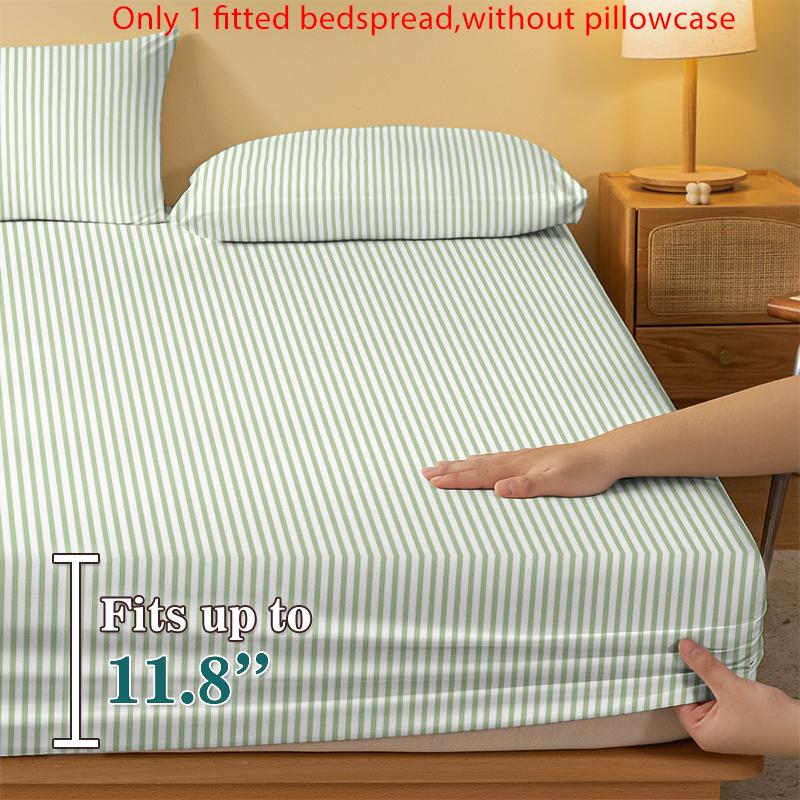 1 Simple modern Stripe Geometry printed matte Fitted Sheet, bedroom printed bed cover, bedding (excluding pillowcases)