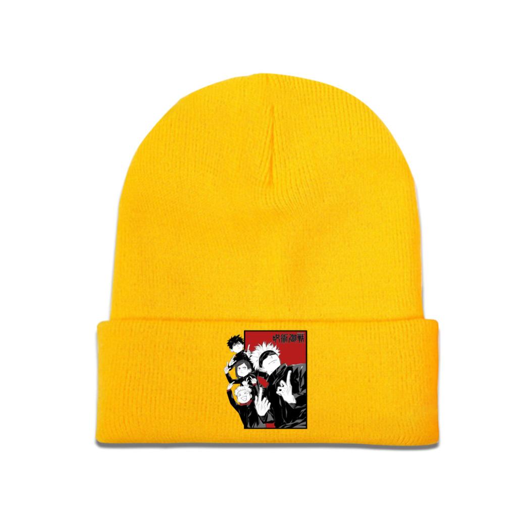 

Вязаная шапка Jujutsu Kaisen Satoru Gojo, зимняя шапка-бини, теплая новая кепка для женщин унисекс One Size