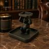 Desktop Organizer for Keys 3D Printed Gorilla Decorative Tray, Squatting Figure with Dual-Tier Storage Cool Desk Jewelry Small Trinkets, Creative