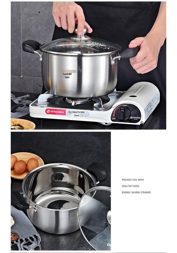 Stainless Steel Anti-Scald Soup Pot with Double Ears for Gas & Induction Cookers
