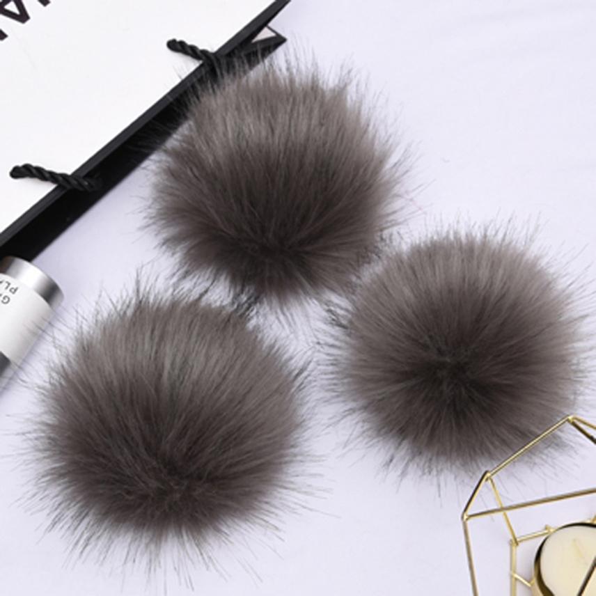 1PC Faux Fur Pompom Hat Ball Hairball DIY Handmade Pom Poms for Handcraft Colorful False Pompon With Rubber Band Hat Accessories