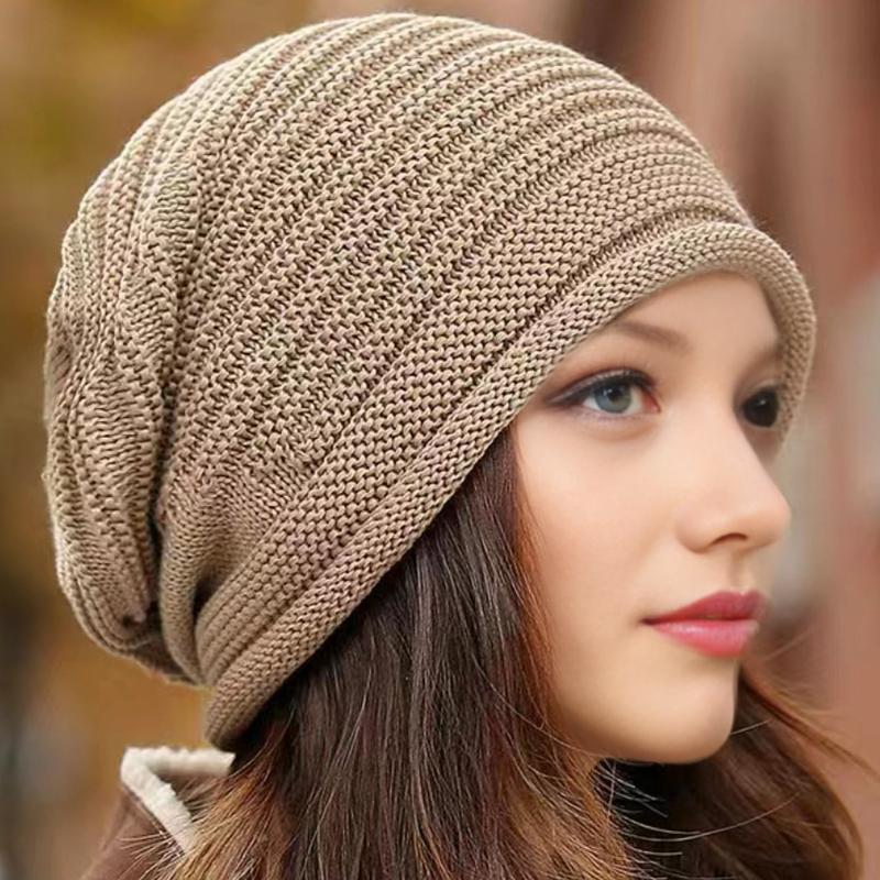 1pc Ladies' Slouchy Beanie with Thick Thermal Lined,Soft Skin-Friendly for Winter Daily Wear Outdoor Activities Ear Protection
