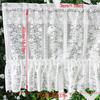 1Pc Short Curtains Window Wine Cabinet Door Polyester French Style Lace Kitchen Small Valance Jacquard Half Tulle Ruffle Curtain