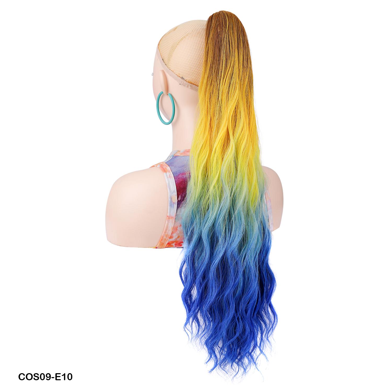 

Хвост Наращивание волос Радужный Омбре Цвет Длинные Волнистые Хвосты Заколка-краб Накладной Хвост Синтетический Волос Косплей Парики