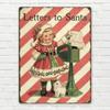 Vintage Tin Sign 8x12 Inch Letter to Santa, Retro Wall Art Home Decor, Rustic Tinplate Painting for Living Room Bedroom, Easy to Hang 2pcs