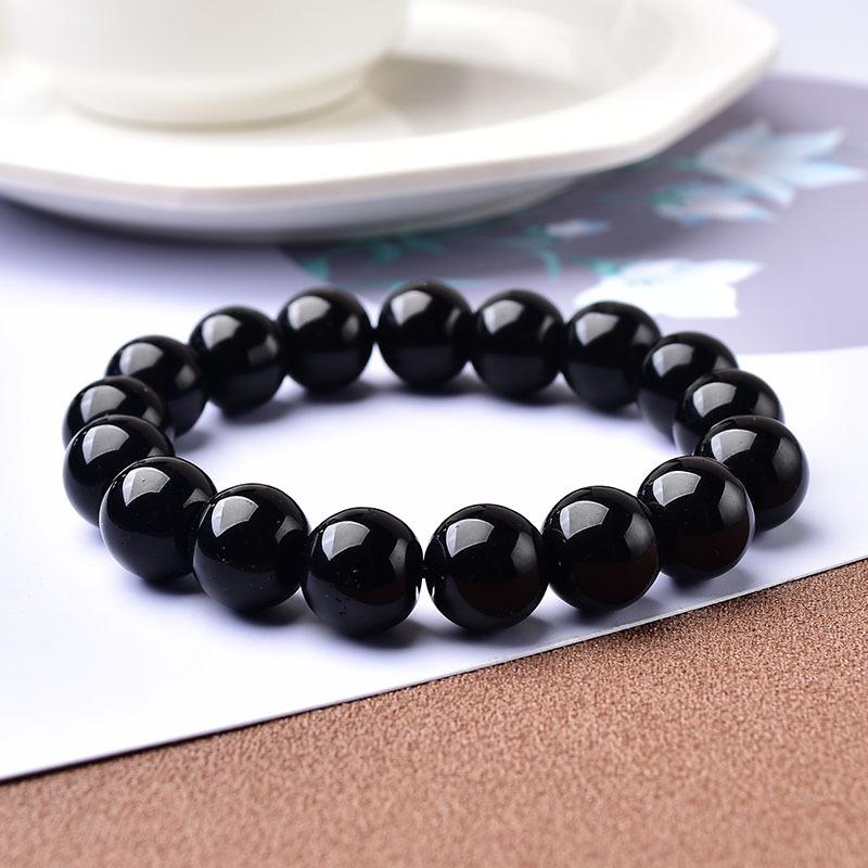 

Yellow, White, Purple Crystal & Obsidian Bead Bracelet with Minor Flaws for Women 8mm