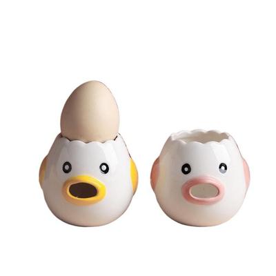 Eiertrenner aus Keramik mit niedlichem Huhn-Cartoon-Motiv, weiße Eier, Eigelbtrenner, kreative Eierflüssigkeitsfilter, Backutensilien, Eierregale, Küchenbedarf