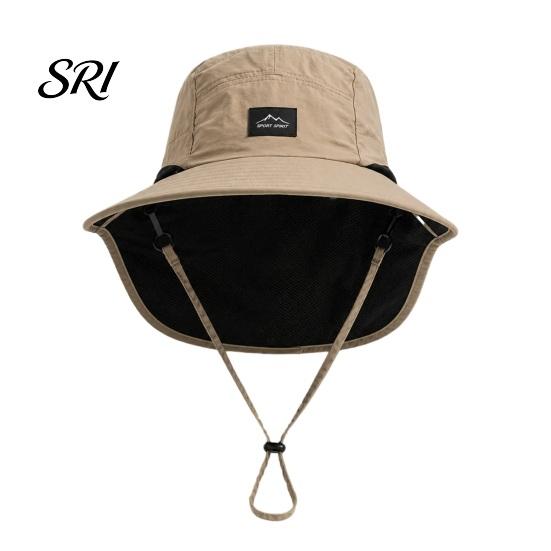 Outdoor Sun Hat Adjustable Drawstring UPF 50+ Breathable Mesh Unisex Sides Quick-Dry Lightweight Collapsible Travel Quick-drying хаки