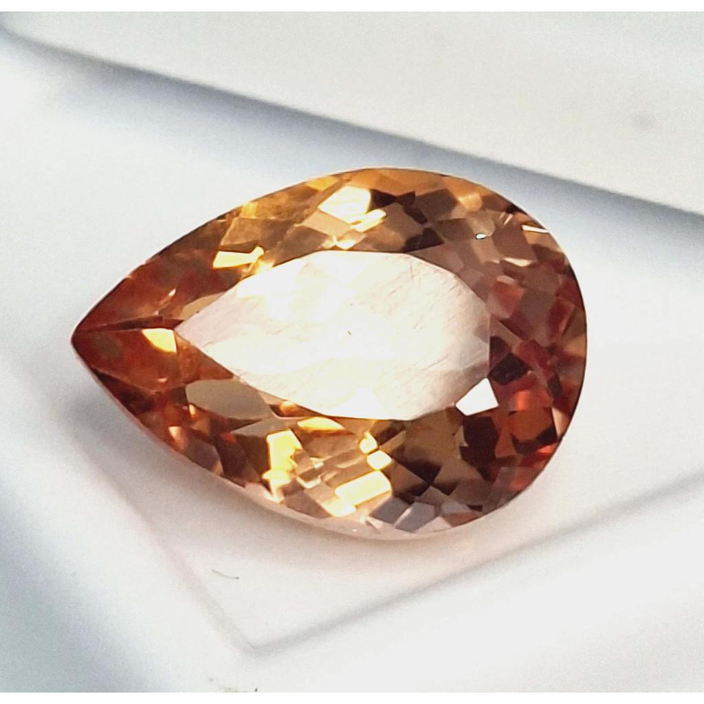 Natural Padparadscha Sapphire 8-10 Ct Pear Cut Certified Fabulous Gemstone