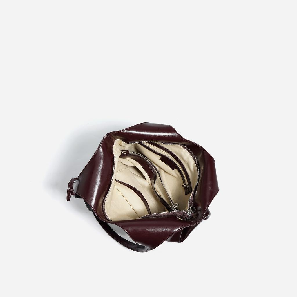 Neue Umhängetasche Rindsleder High-End Mode Schrägtasche Damen Großraum Vielseitig Pendler Eimertasche